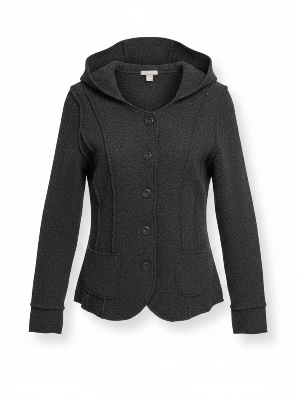 J. Jill Black Hooded Button-Up Blazer - Picture 1 of 9